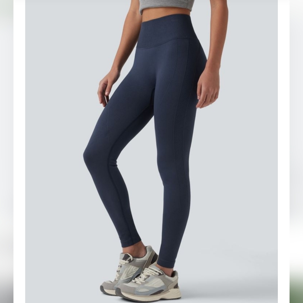 Halara OneForm Seamless Flow HR Tummy Control Butt Lifting Leggings Navy Blazer